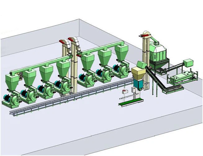 complete sawdust pellet production line 